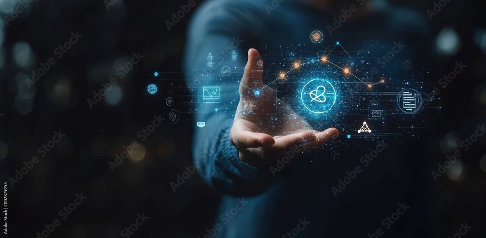 Aufkleber artificial intelligence and digital transformation in business advancements and technologies for glo