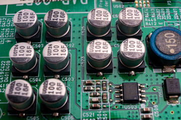electronic circuit board with smd components and solid capacitors