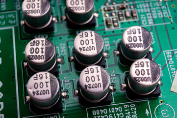 electronic circuit board with smd components and solid capacitors