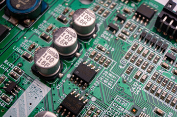 electronic circuit board with smd components and solid capacitors