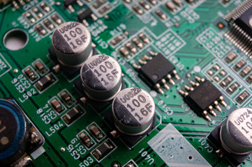 electronic circuit board with smd components and solid capacitors