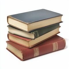 Fototapeta premium Four books in stack isolated on white background