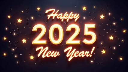 Happy New Year 2025 Celebration. Concept of holiday, party, and celebration.