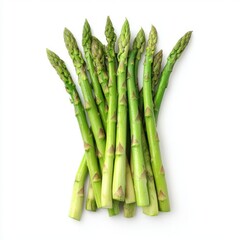 Fresh green asparagus isolated on white background