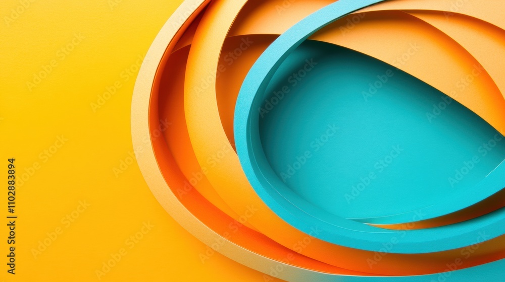 Aufkleber colorful abstract paper layers create a vibrant and dynamic visual composition, ai
