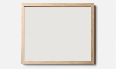 Obraz premium Minimalistic Blank Picture Frame Mockup on White Background for Horizontal Art Displays