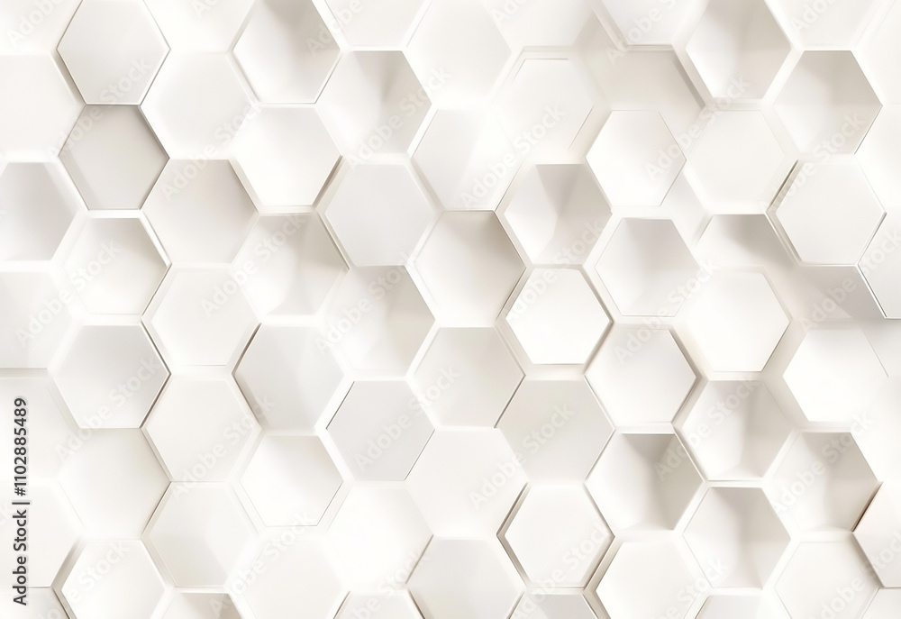 Poster abstract white geometric hexagon white marble hexagonal pattern. honeycomb pattern, adding modern el
