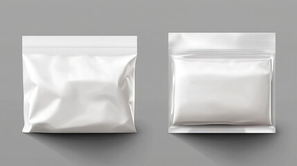 Antibacterial wet plastic packaging template. Blank white box. Foil cosmetic wipes mockup isolated on transparent background.