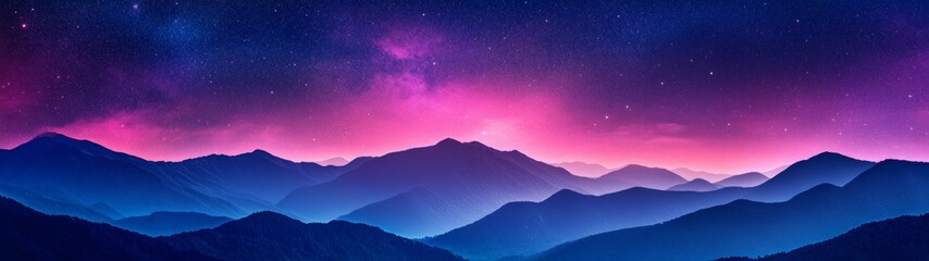 Majestic Starry Night Over Mountain Silhouettes, an enchanting display of celestial wonders illuminating the tranquil landscape, inviting awe and reflection in nature's embrace.