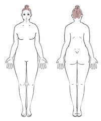 太りすぎている女性のイラスト