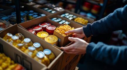 Ai. Volunteer Day, a box of food, created with Generative AI technology.