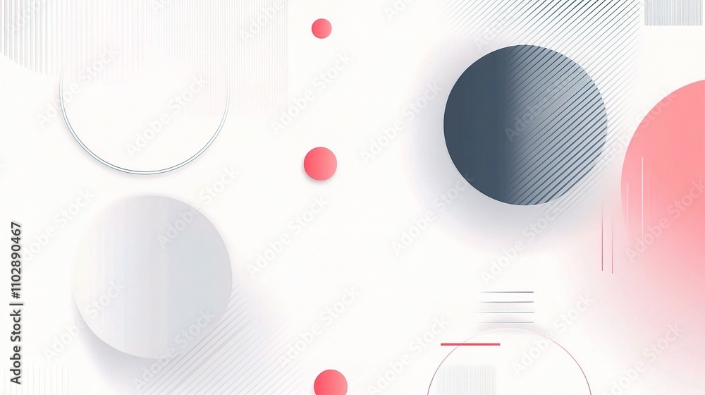 Aufkleber abstract geometric shapes with lines on a soft white background