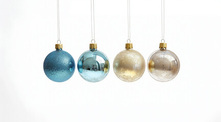 Blue Christmas balls, created using Generative AI technology.