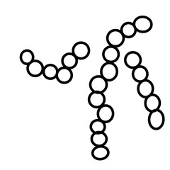 Germ bacteria arranged in thin line style