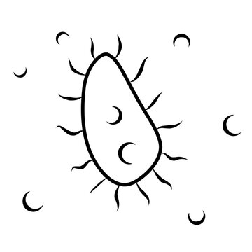 black and white microbe shape clip art preview