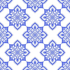 Flower Pattern Ethnic Geometric native tribal boho motif aztec textile fabric carpet mandalas African