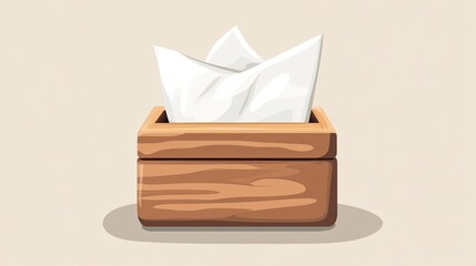 Tissue box icon in style, ready to use icon, hygiene accessory.