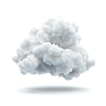 Cloud computing isolated on white background, close up