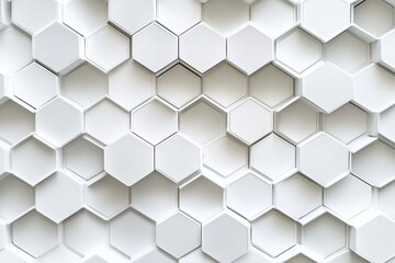 Naklejka premium Minimalist white geometric pattern abstract hexagonal grid seamless repeating design
