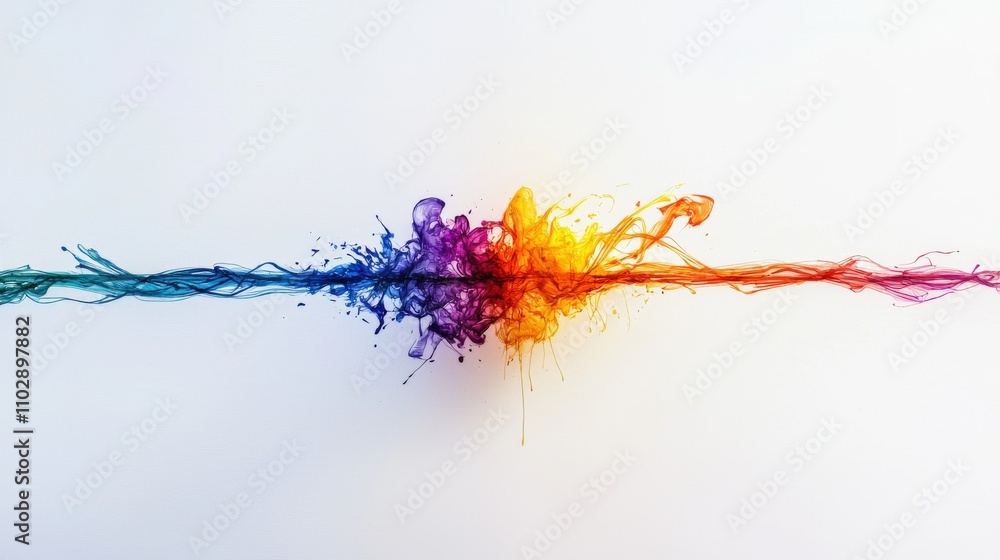 Poster dynamic colorful line across a blank canvas abstract art artistic expression minimalist environment 