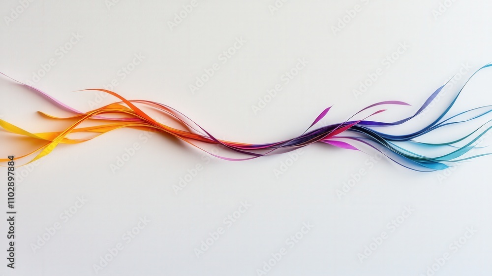 Aufkleber Creative unleashing vibrant lines and minimalist canvas in abstract artistic expression close-up