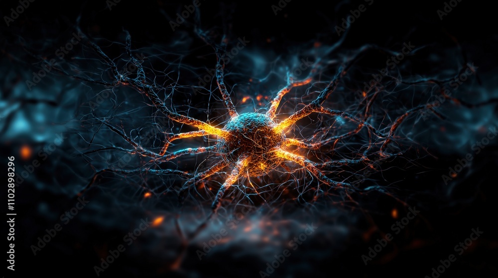 Poster Neural network activation virtual space digital art sci-fi environment macro viewpoint conceptual exploration