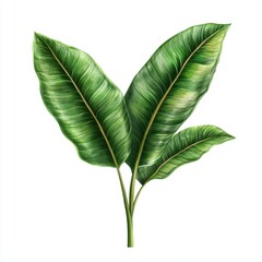 Plant leaves Green nature Tropical forest isolated on white background