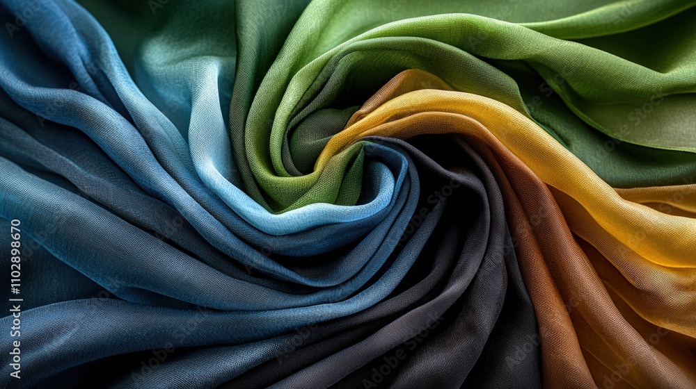 Poster elegant fabric folds textile art close-up photography soft textures abstract view visual serenity