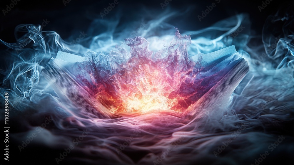 Poster Dynamic transformation of paper abstract concept digital art colorful environment close-up view creative exploration