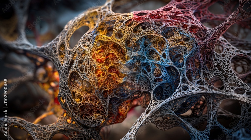 Leinwandbilder Intricate brain fold patterns insights from neural networks in cognitive science and abstract environments