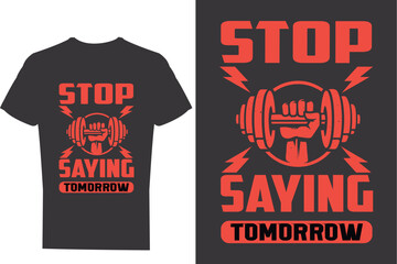 Typography gym t shirt design template, Motivational quote. Workout training fitness bodybuilding print design.