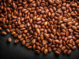 Carioquinha Beans: Top View, Brazilian Food Photography, Black Background, High-Resolution Image