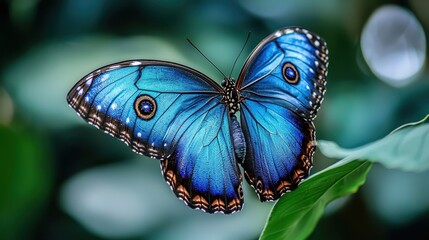 Obraz premium Close-Up of Blue Morpho Butterfly Wings