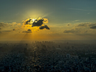 Sunset Over The Tokyo City Japan
