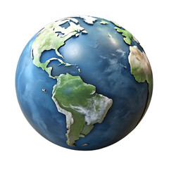 Realistic earth planet isolated image