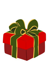 red gift box with bow fit for christmas holiday decoration