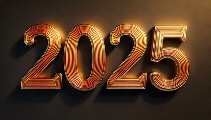 Modern 2025 Graphic in 3D Serif Font Style