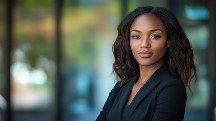 Confident Businesswoman Standing In Modern Office Environment