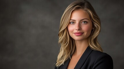 Fototapeta premium Confident Young Woman in Professional Attire Portrait