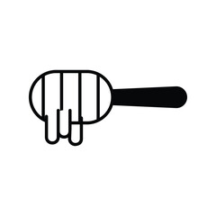 honey dipper glyph icon with white background vector stock illustration