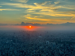 Sunset Over The Tokyo City Japan