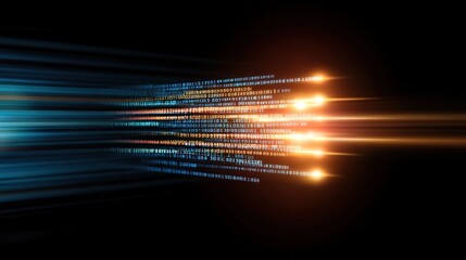 Dynamic Streams of Light and Data Representing the Concept of Fast Internet Speed and Technological Advancement in a Digital Environment