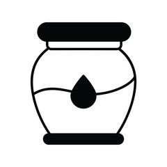 honey glyph icon with white background vector stock illustration