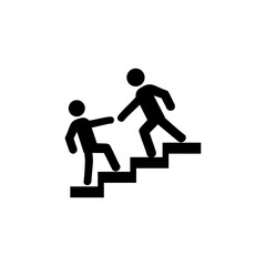 people climb the stairs icon. Workshop web icons, training skills seminar icon vector workshop, how to growth up and success business icon