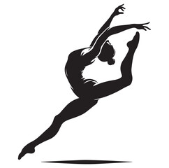 Gymnastics female vector illustration silhouette