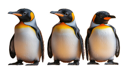 Fototapeta premium group of penguins isolated on white background