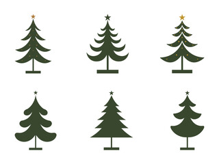Set of Christmas trees