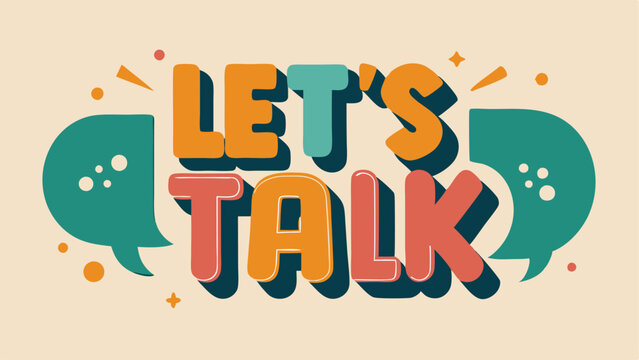 Lets talk speech bubble banner. Can be used for business, marketing and advertising