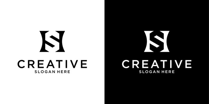 HS or SH Initial letter logo design monogram