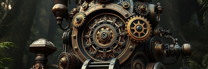 Steampunk Gearhive with Copper Filigree, gearhive, copper filigree, metalwork